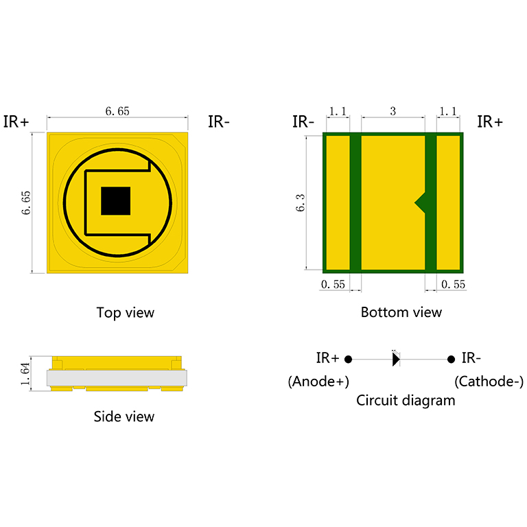 5050激光VCSEL红外单芯大功率LED光源