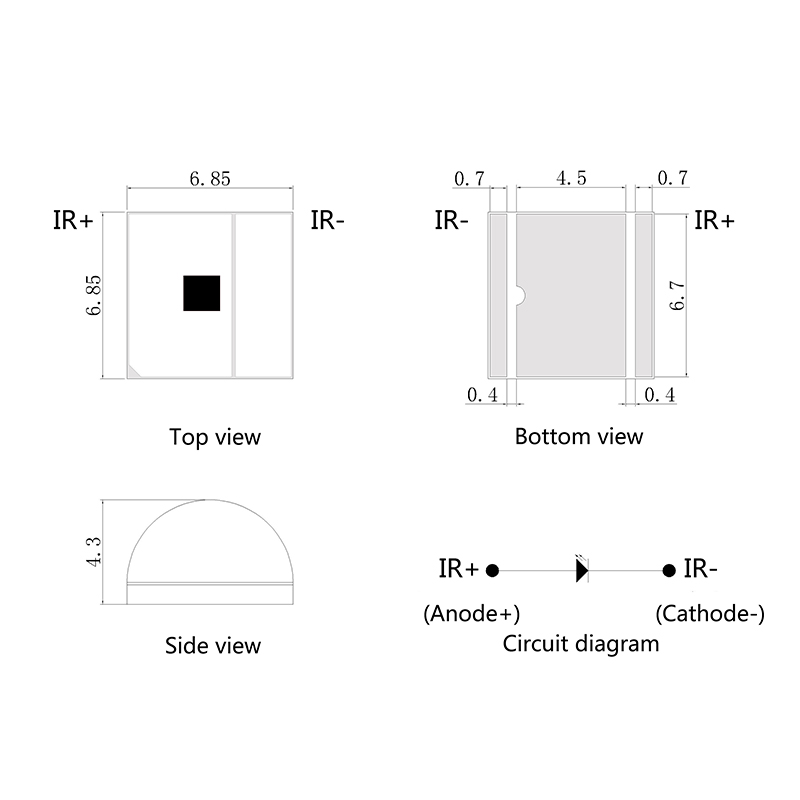 陶瓷7070红外740/850NM LED LED珠高功率医疗美容美容特别红外LED光源