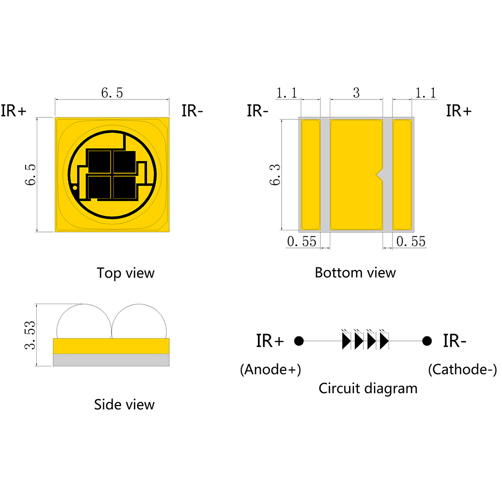 6565激光VCSEL高功率30度/60度红外光源专用于医疗美容治疗