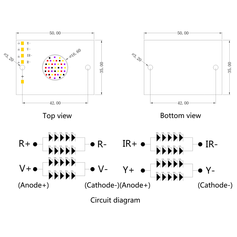 定制的20W高功率四色集成模块用于医学，治疗和美学照明珠