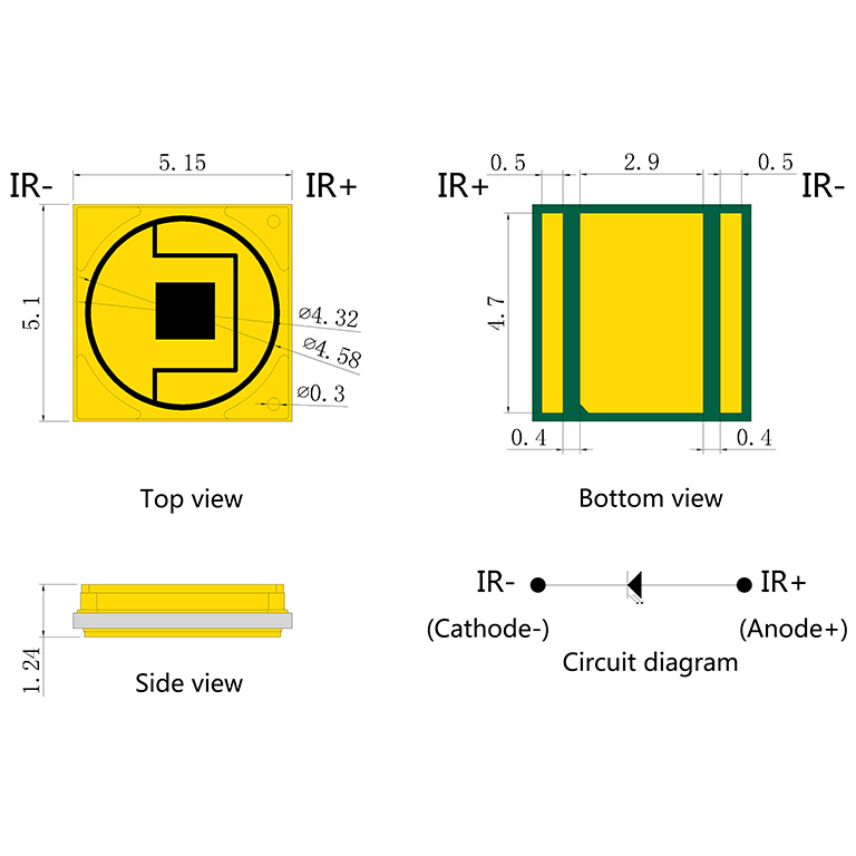 5050激光VCSEL红外单芯大功率LED光源
