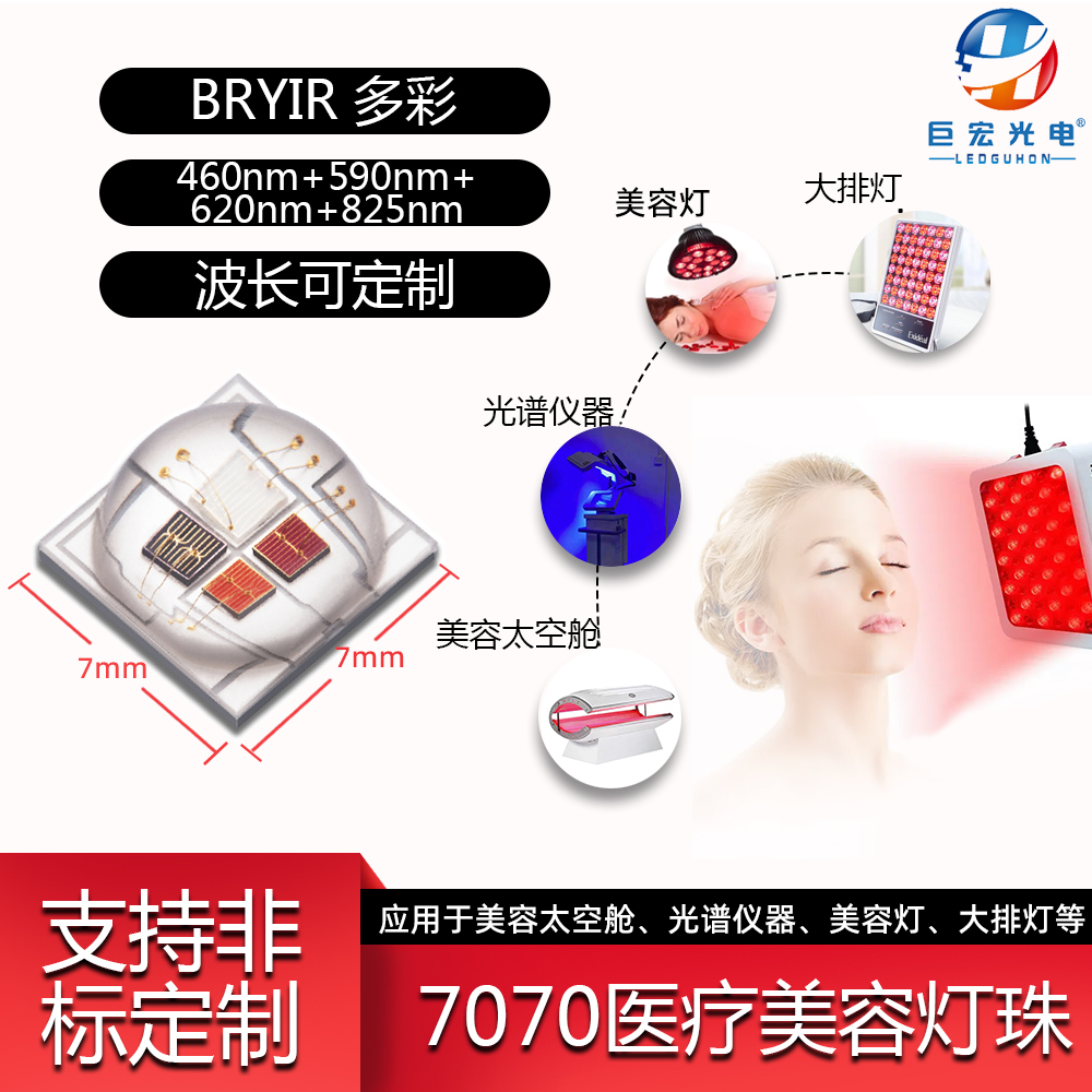 陶瓷7070 Bryir彩色高功率超高亮度医疗美容疗法LED光源