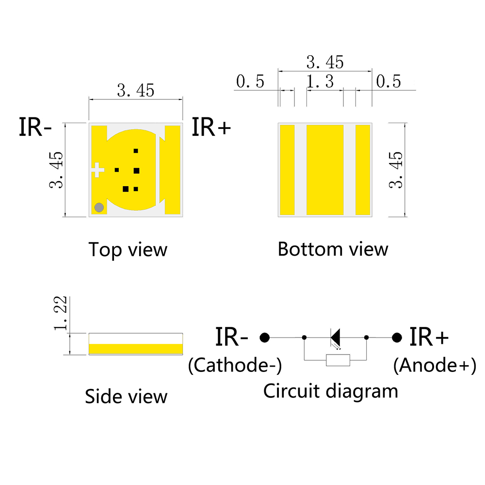 陶瓷 3535 激光 VCSEL 高功率镀金支架 LED 灯珠
