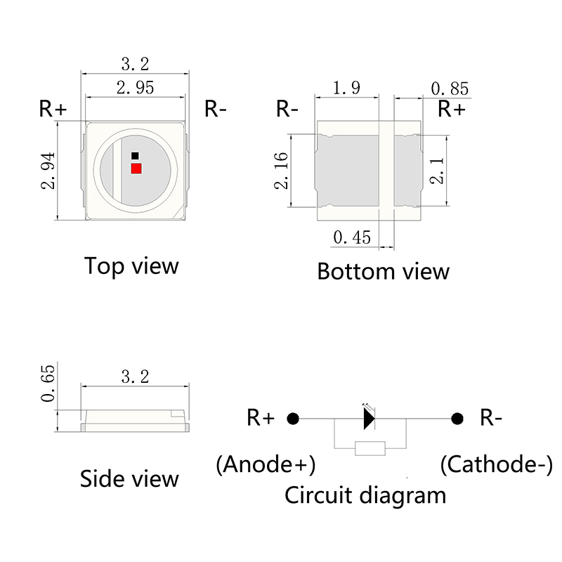 3030激光655nm发电机发型灯珠深红色灯光红灯医学美学治疗灯珠