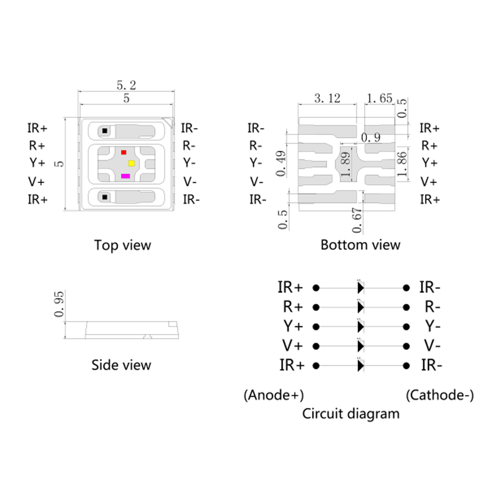 陶瓷5054一种五个颜色的高功率超高亮度医疗美容LED光源