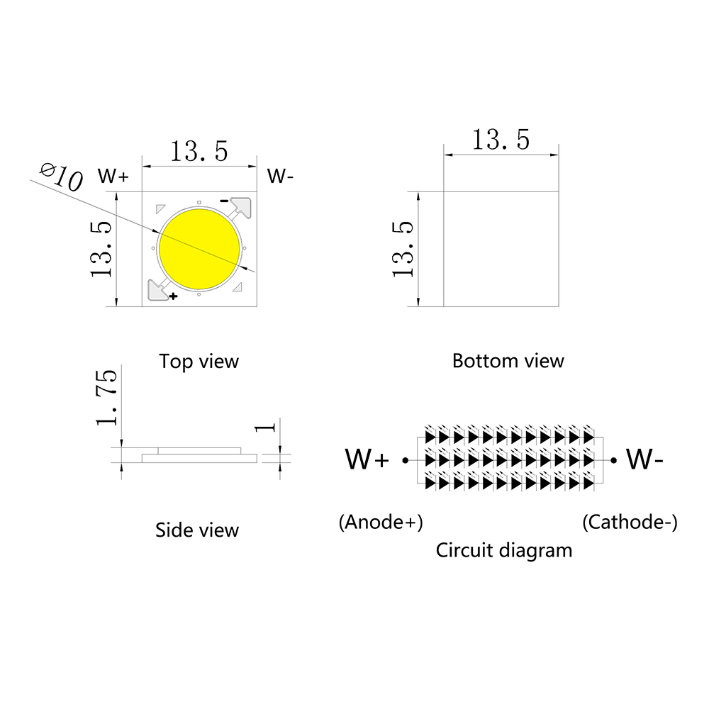 18W全光谱COB LED植物生长灯，95+高显色指数，连续太阳光谱LED