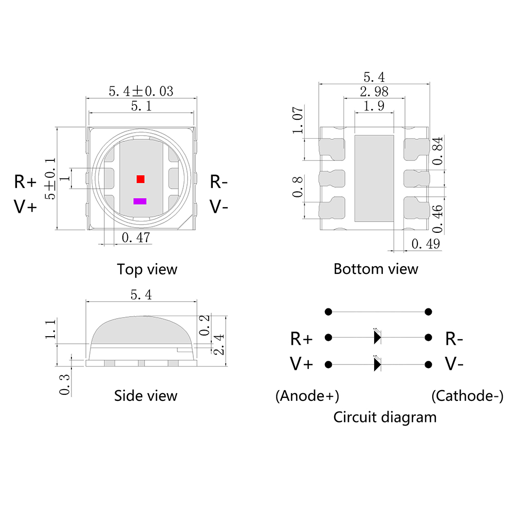5050双色医疗美容LED专用光源